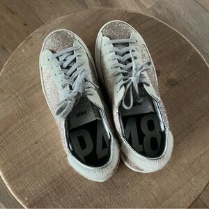 P448 Glitter Silver and White Sneakers